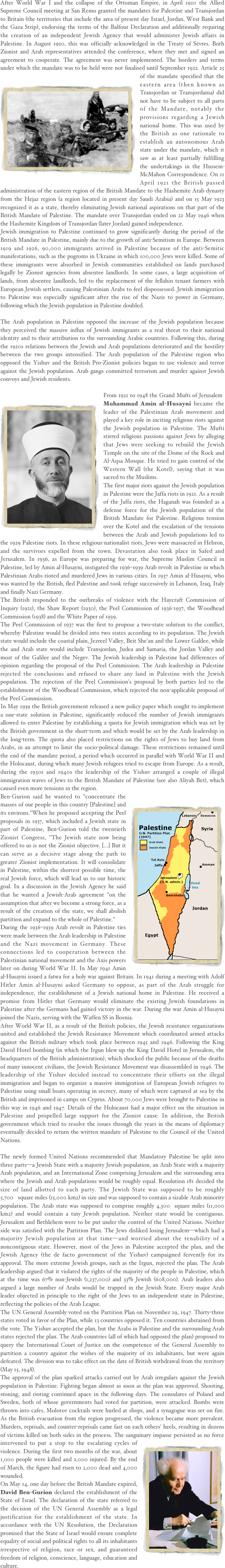 After World War I and the collapse of the Ottoman Empire, in April 